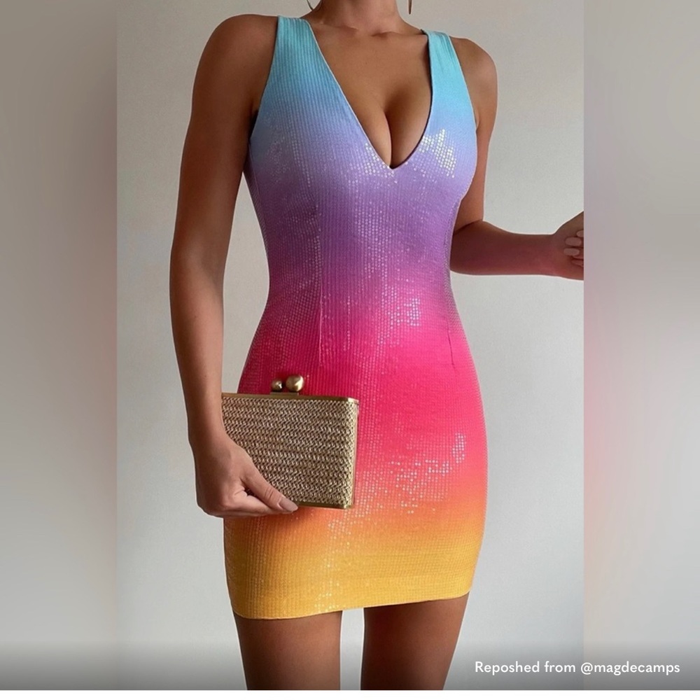 Rainbow body con dress